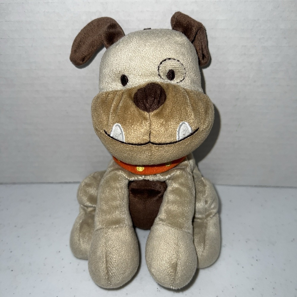 Carters Just One Year Brown Tan Bulldog Puppy Dog Plush 7" Stuffed Animal Lovey